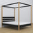 Lit double noir-chêne avec baldaquin – cadre décoratif en bois, scandinave