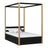 Wooden canopy bed with drawer black-oak – child’s room, scandi style