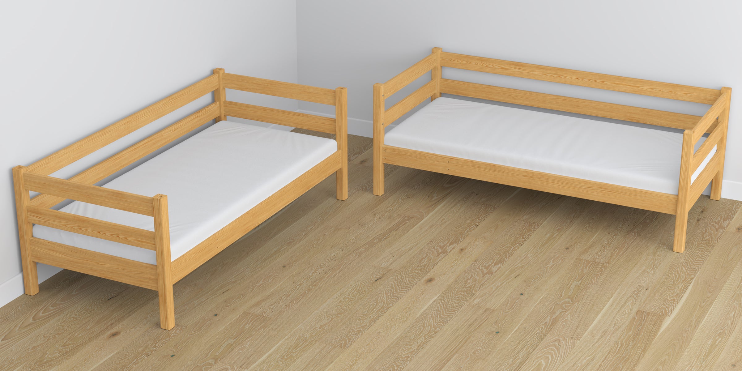 Lit superposé en bois pin naturel – dimensions et schéma z tiroir na matelas