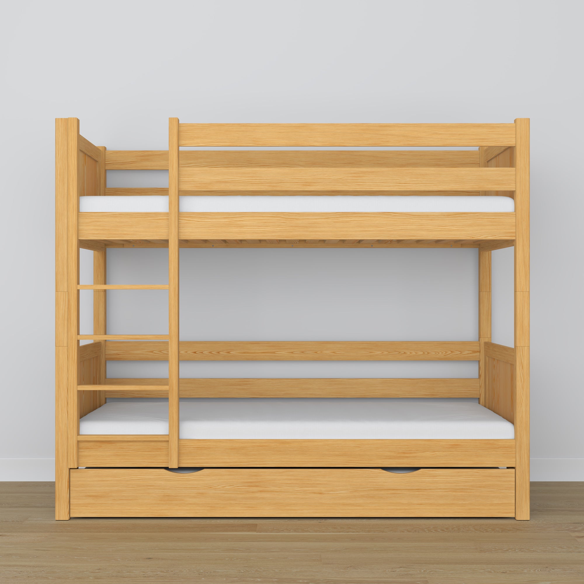 Lit superposé pin naturel z tiroir na matelas – barrière, en bois, Nizio Home