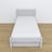 Letto grigio – cassetto per materasso, dettagli in legno, Nizio Home