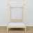 Wooden clear pine canopy bed – close-up of canopy and headboard