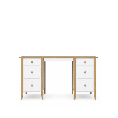 Scrivania in legno 6S Scandi bianco / rovere naturale