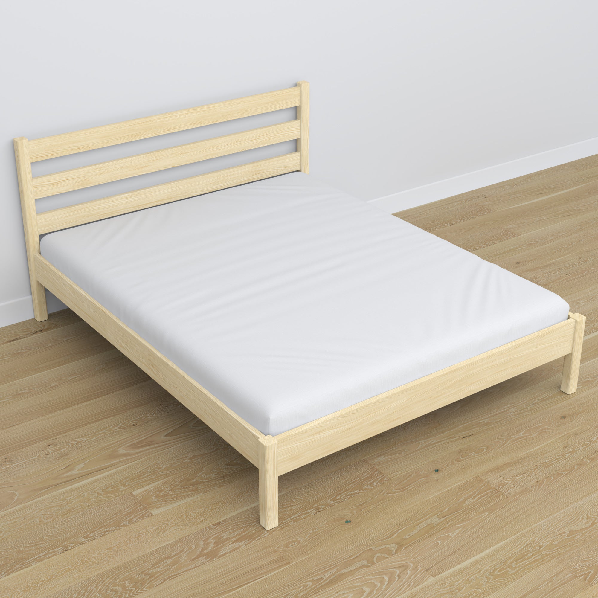 Lit double pin incolore w chambre – décoration avec literie, style scandinave