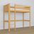 Lit mezzanine en bois pin naturel – espace libre sous la chambre, Nizio