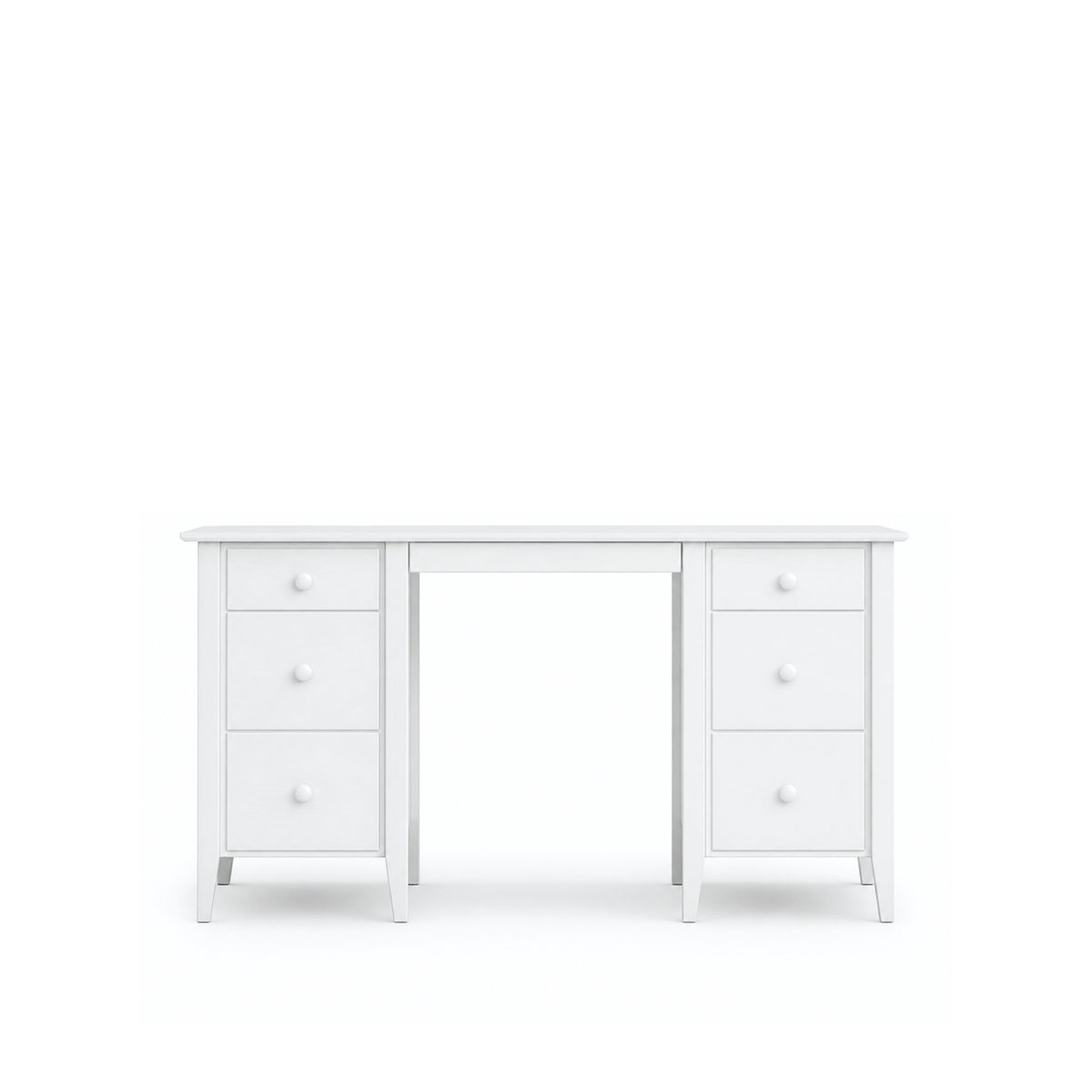 Scrivania con 6 cassetti in legno bianco – studio e stanza per ragazzi, scandi