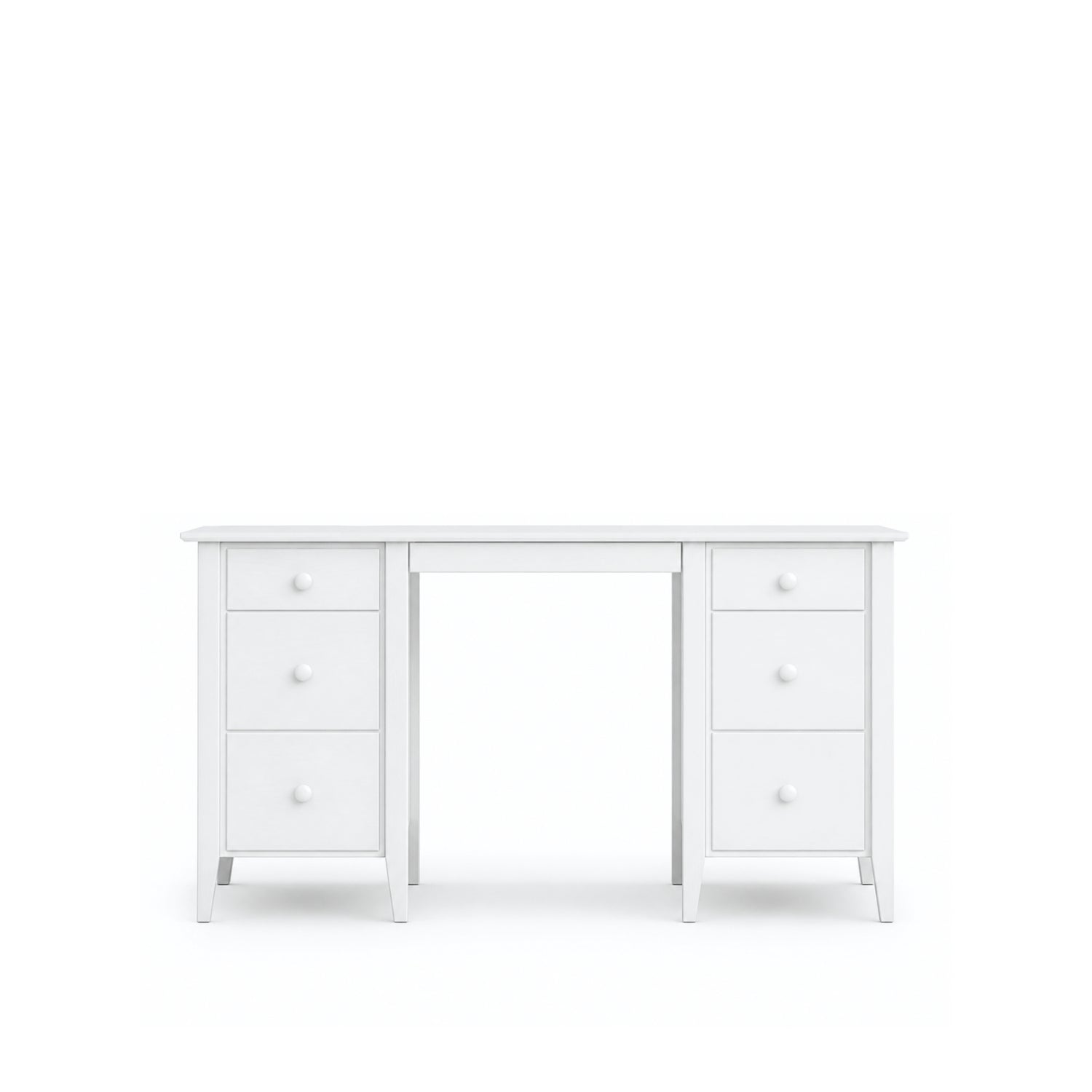 Scrivania con 6 cassetti in legno bianco – studio e stanza per ragazzi, scandi