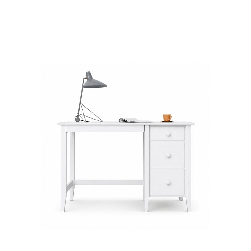 Scrivania con 3 cassetti in legno bianco – studio e stanza per ragazzi, scandi