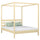 Wooden canopy double bed N01 clear pine – overall view, solid pine wood