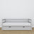 Grey sofa bed with drawer made of wood – dimensions and diagram, Nizio