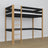Letto a soppalco nero-quercia in legno – dimensioni e schema, Nizio