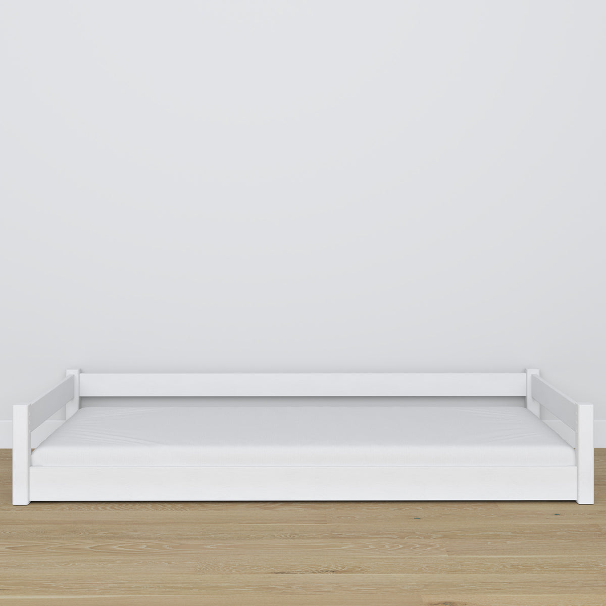 Wooden low bed N02 white