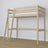 Bleached Oak Loft Bed – Slatted Frame, Side View
