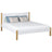 Lit double en bois blanc-chêne – chambre, bois massif, style scandinave