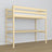 Lit mezzanine avec bureau pin incolore en bois – dimensions, Nizio Home