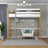 Hochbett aus Holz, Weiß-Eiche – Kinderzimmer, Massivholz, Scandi-Stil
