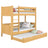 Lit superposé avec tiroir pour matelas en bois pin naturel – chambre d'enfant scandinave