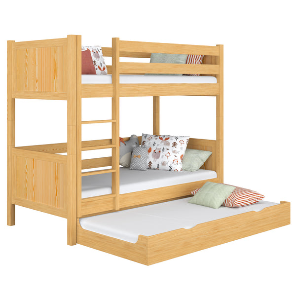Natural Pine Wooden Bunk Bed with Mattress Drawer – Scandi Children’s Room