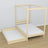 Letto pino trasparente con baldacchino e cassetto – vista laterale, in legno