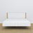 Lit double en bois blanc-chêne – vue de côté, proportions et forme, chambre