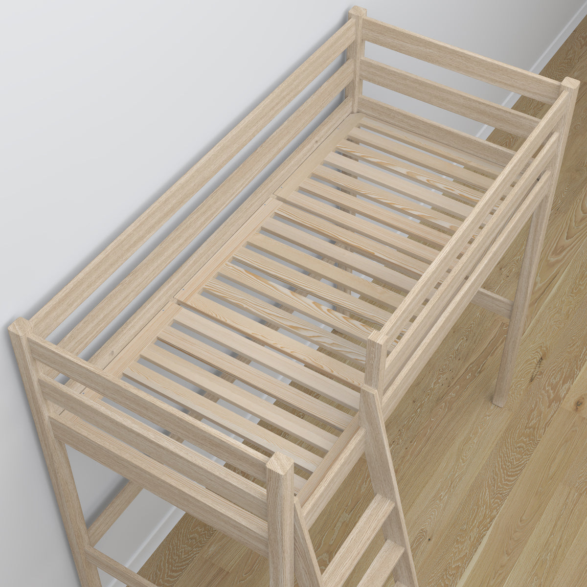 Bleached Oak Loft Bed – Ladder and Joint Details, Nizio Home