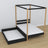 Black and Oak Canopy Bed with Drawer – Side View, Wooden