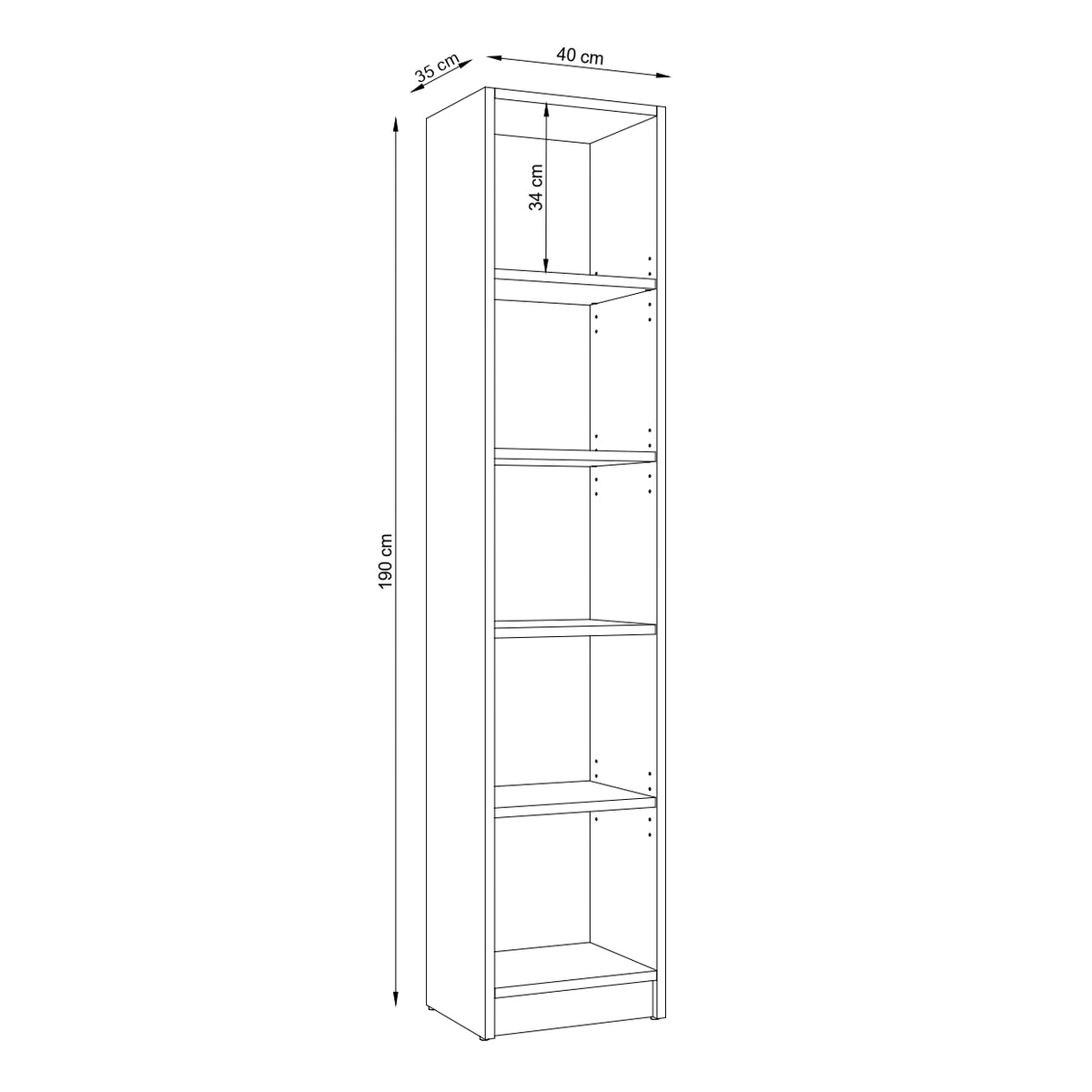 Wooden shelf N01 white