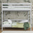 Lit superposé gris – échelle i barrière ochronna en bois, Nizio Home