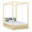 Letto con baldacchino e cassetto in legno pino trasparente – stanza per bambini, stile scandi