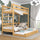 Lit superposé avec tiroir pour matelas en bois pin naturel – chambre d'enfant scandinave