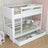Letto a castello bianco per bambini – due della camera da lettoe e cassetto, in legno