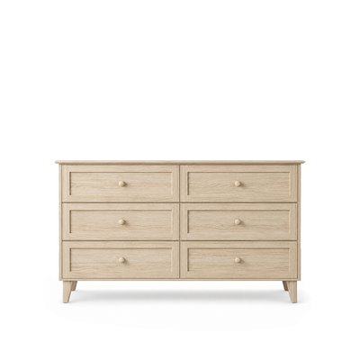 Oak chest of drawers 6S 154 Scandi oak bleached