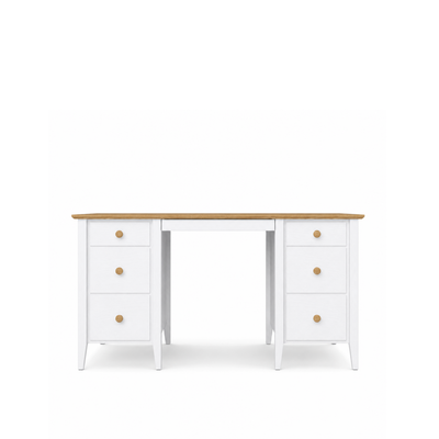 Scrivania in legno 6S Scandi bianco / rovere naturale