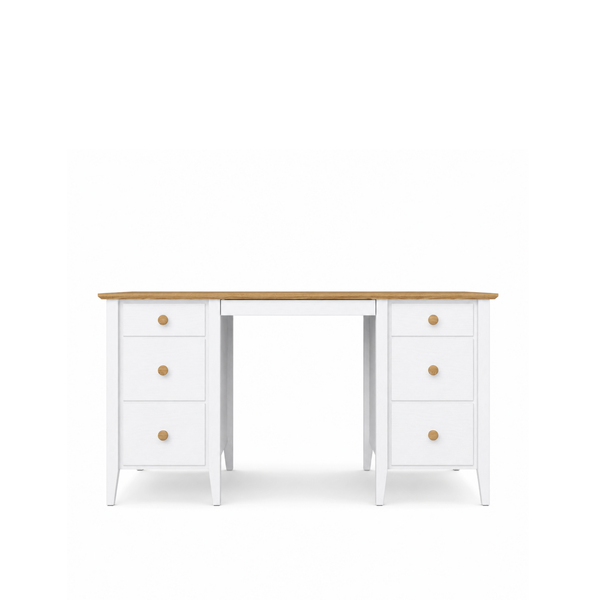 Bureau 6S Scandi en bois blanc / chêne naturel