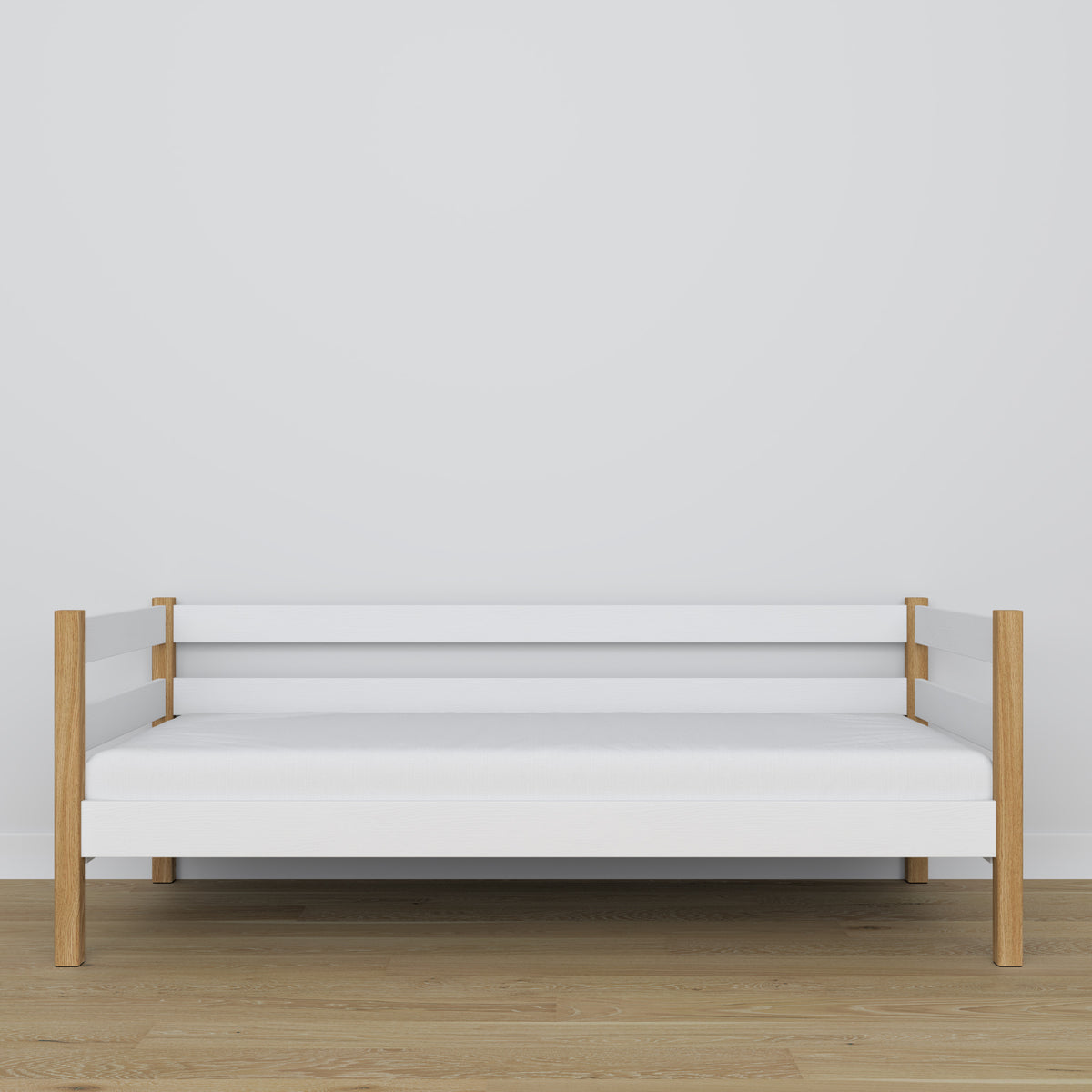 Sofa bed wooden white-oak – wood and joint details, Nizio Home