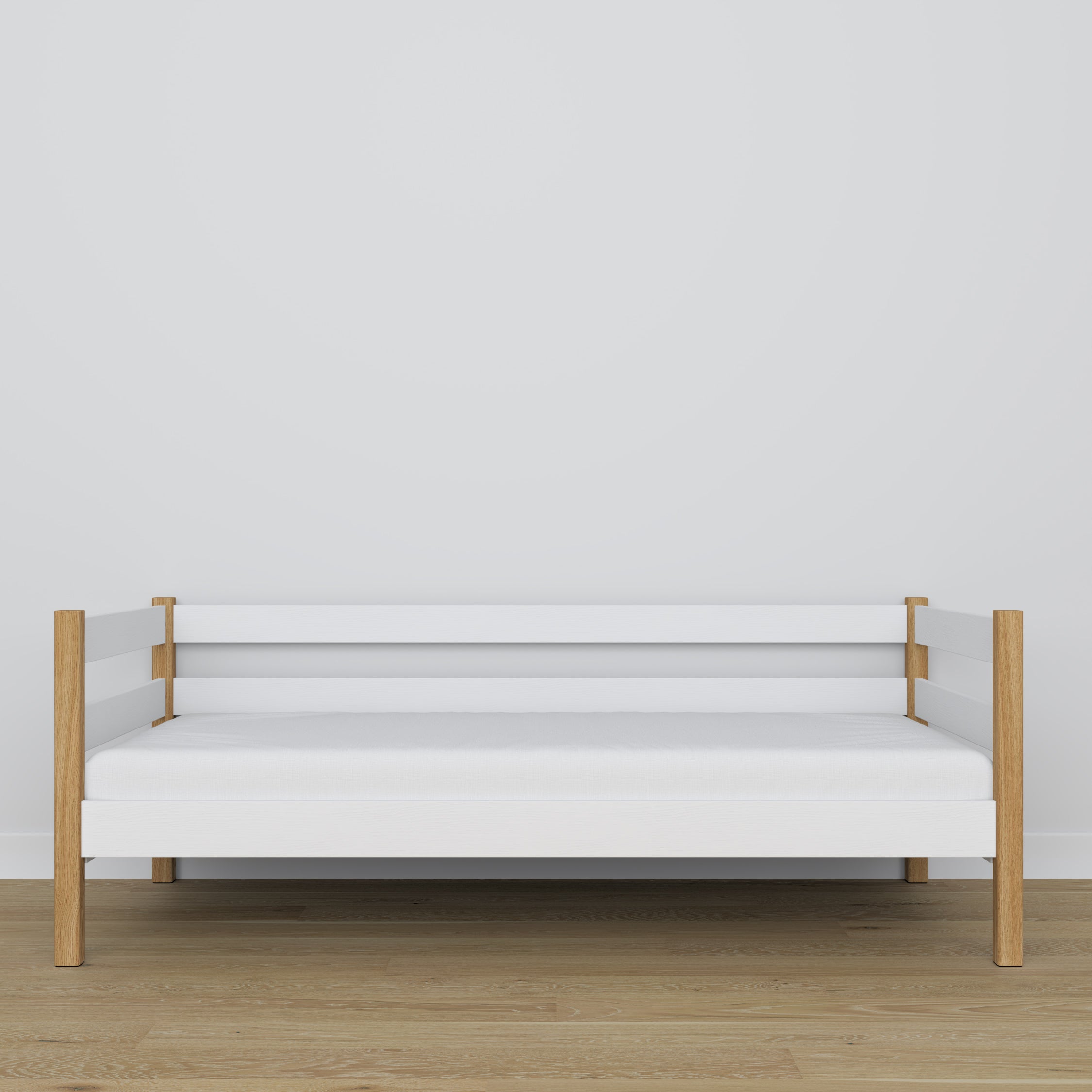 Sofa bed wooden white-oak – wood and joint details, Nizio Home