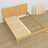 Wooden double bed natural pine – dimensions and diagram, Nizio Home