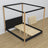 Letto con baldacchino nero-quercia in legno – vista laterale, stile scandi