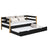 Letto divano con cassetto per materasso in legno nero-quercia – stanza per bambini, scandi