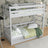Lit superposé gris pour enfants – tiroir na matelas, en bois, Nizio