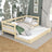 Sofa-lit en bois pin incolore – tiroir na matelas sorti, pour les invités