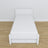 White Bed with Drawer – Wooden Runners and Details, Nizio