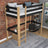Letto a soppalco nero-quercia in nella cameretta dei bambini – allestimento scandi, in legno