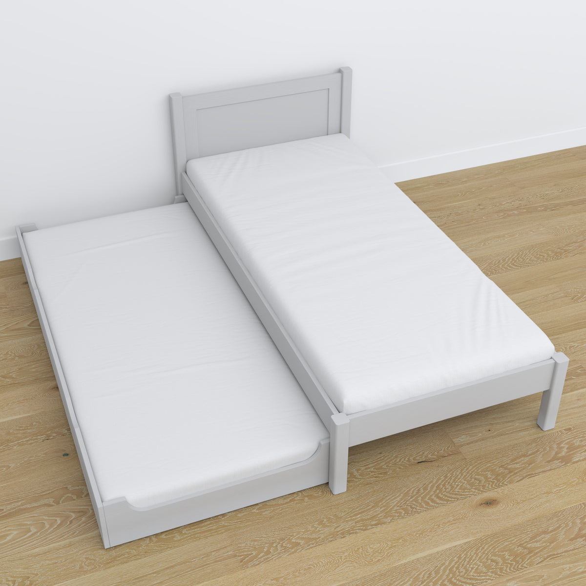 Letto con cassetto per materasso grigio in legno – dimensioni, Nizio