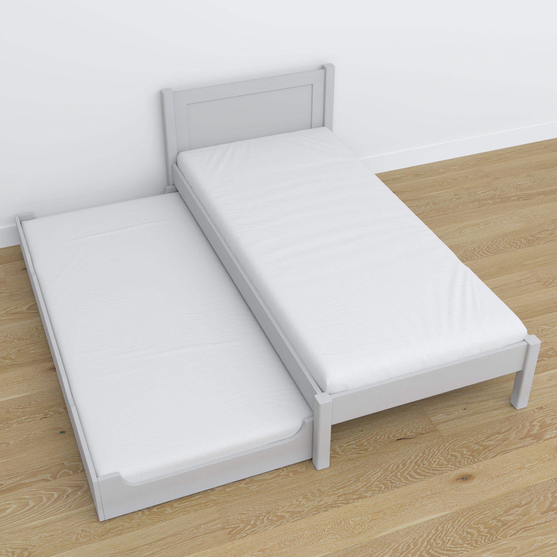 Letto con cassetto per materasso grigio in legno – dimensioni, Nizio