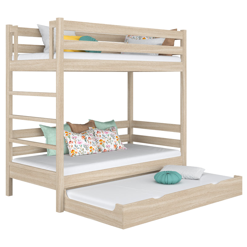Letto a castello con cassetto per materasso in rovere sbiancata – stanza per bambini scandi