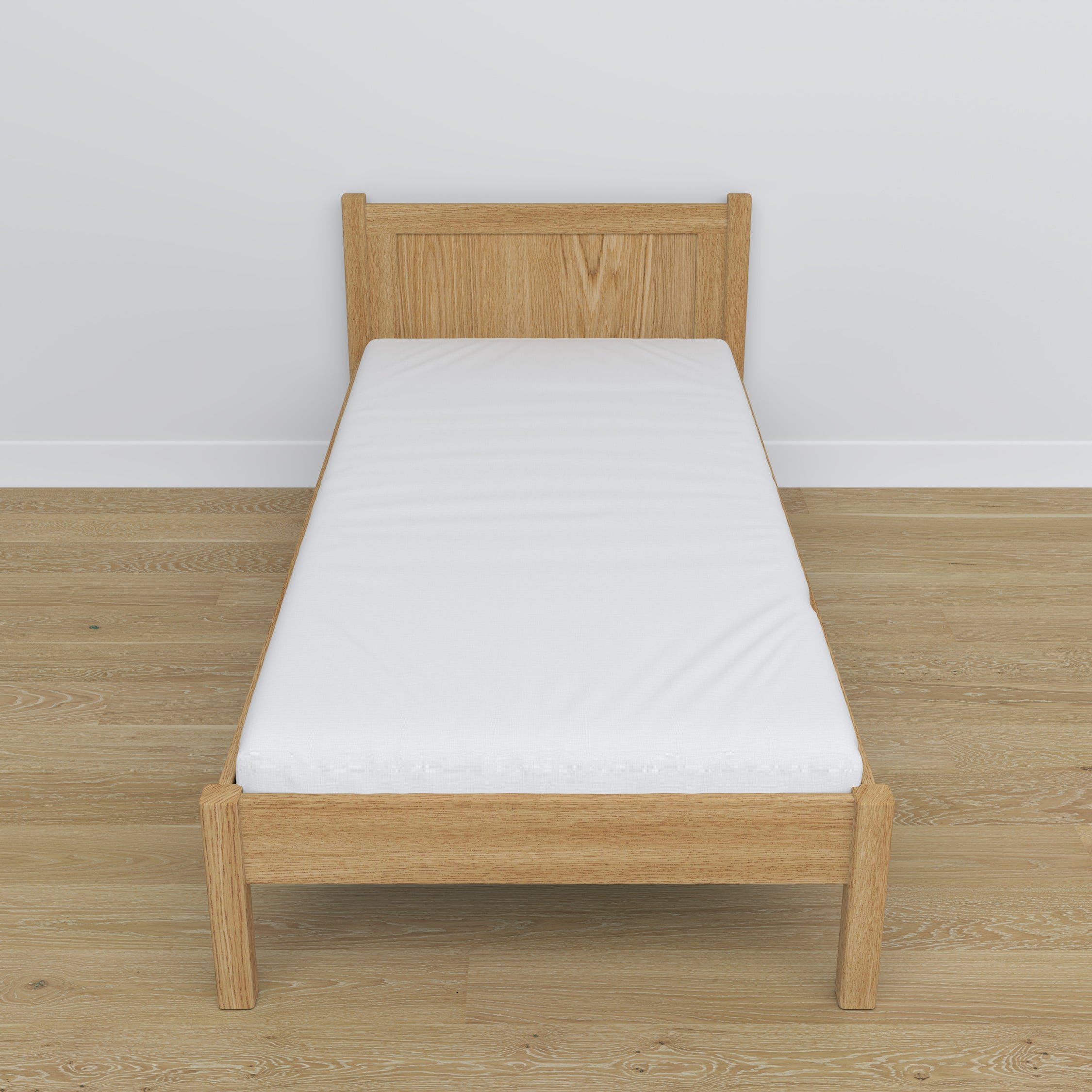 Lit chêne naturel en chêne – dimensions et schéma, Nizio Home