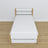 Letto bianco-quercia – cassetto per materasso, dettagli in legno, Nizio Home