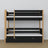 Letto a castello nero-quercia con cassetto per materasso – sponda, in legno, Nizio Home