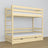 Hochbett mit Schublade Kiefer farblos aus Holz – skandinavisches Design, Nizio